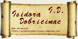 Isidora Dobričinac vizit kartica